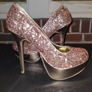 Dots Pink Sequin heels